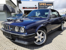 VERKOCHT  BMW E30 325I CABRIOLET BLAUW + LEDER